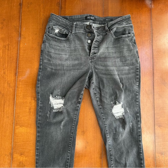 Judy Blue Charcoal Distressed Skinny Jeans - Picture 2 of 7